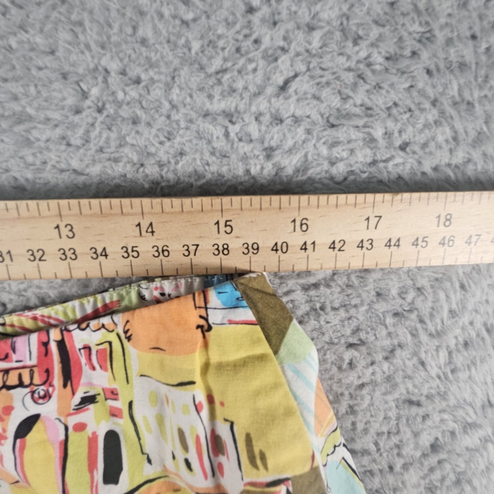 Vtg 90s Y2K Skirt Woman 30"Graphic AOP Print Villa City Eatery Wearable Art Boho - Picture 9 of 10